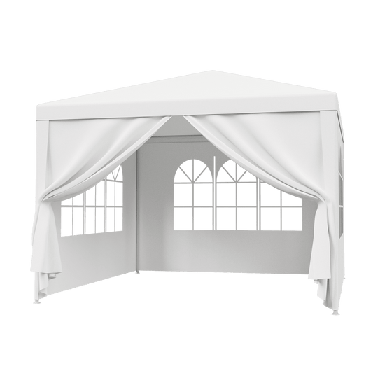 ZENY 10 X 10' Gazebo Canopy Wedding Party Tent W/ 4 Removable Sidewalls, White